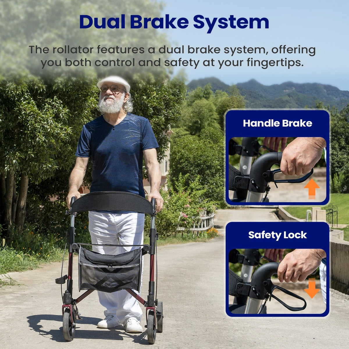 Halewalk 3-in-1 Rollator Walker with Seat