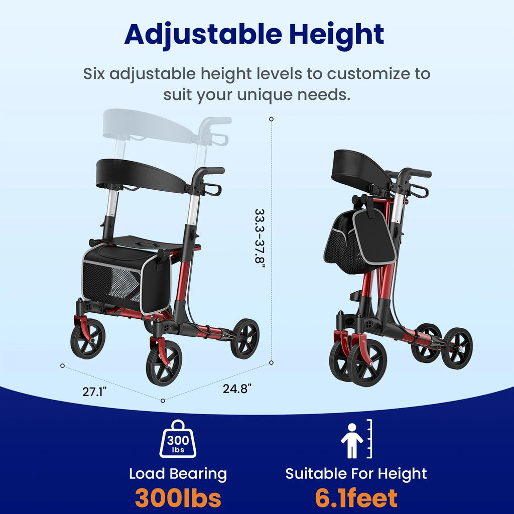 Halewalk 3-in-1 Rollator Walker with Seat
